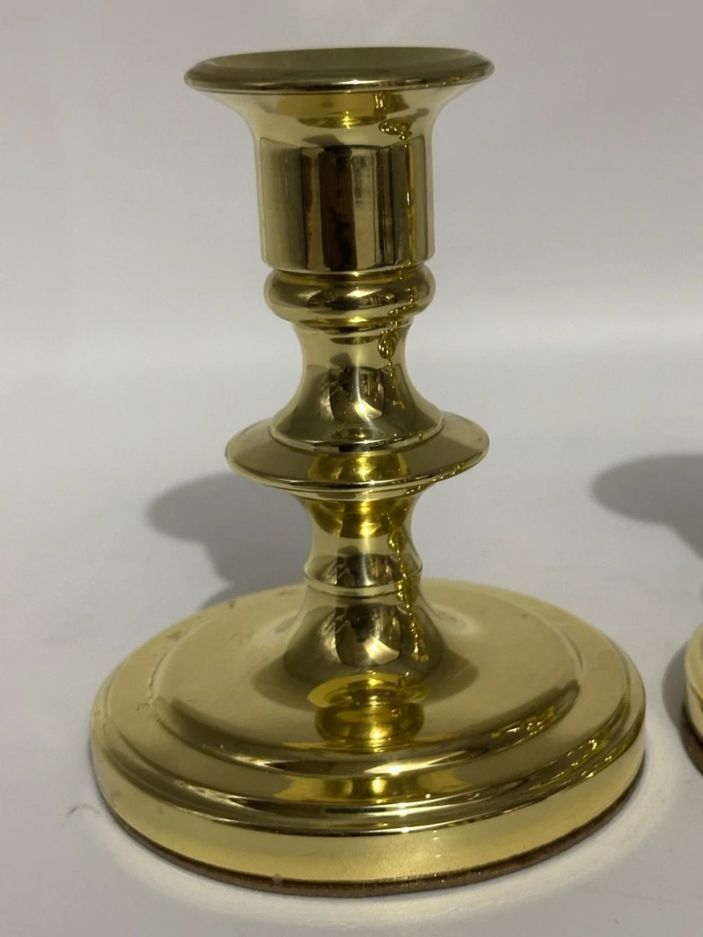 Baldwin vintage Polished Brass Candlestick Holders - Pair